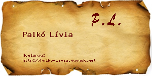 Palkó Lívia névjegykártya